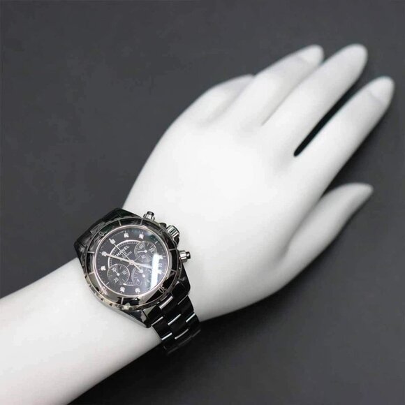 CHANEL J12 Chronograph H2419 9P Diamond Date Black Dial Mens Watch 90257062 - Picture 7 of 7